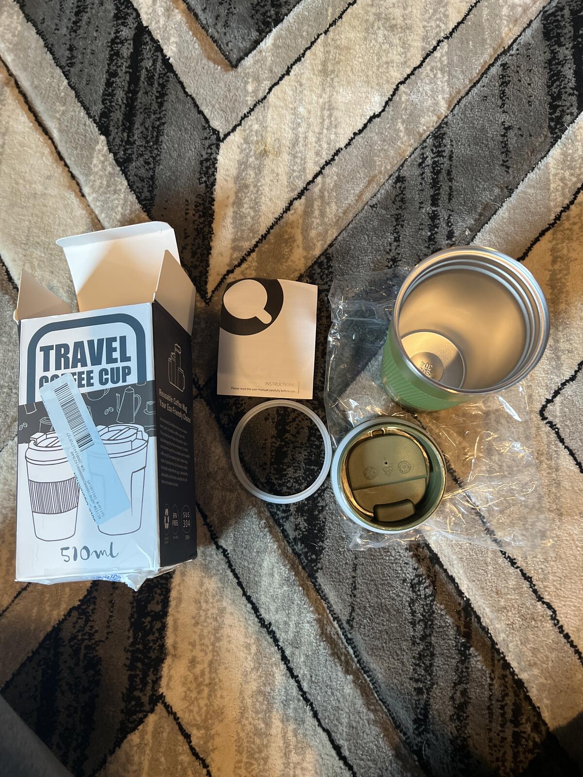 Reusable Stainless Steel Travel Coffee Mug 510ml - Green