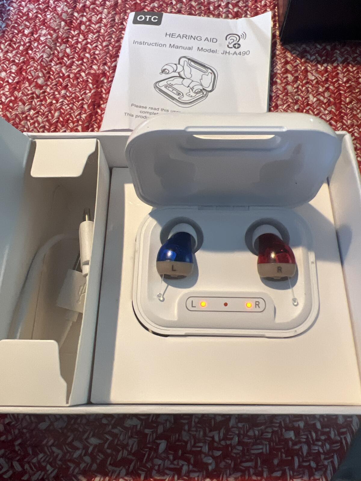 JH-A490 OTC Hearing Aid Wireless Earbuds with Charging Case