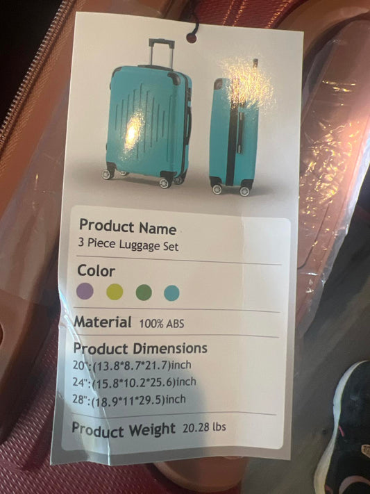 3 Piece Luggage Set - Stylish and Durable ABS Material - Red