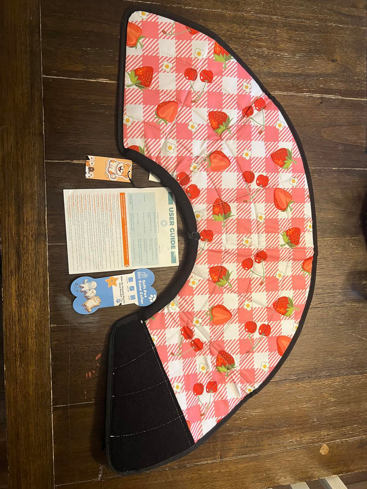 Ipetstation Pet Recovery E Collar Cone Large Cute Strawberry & Red Designs