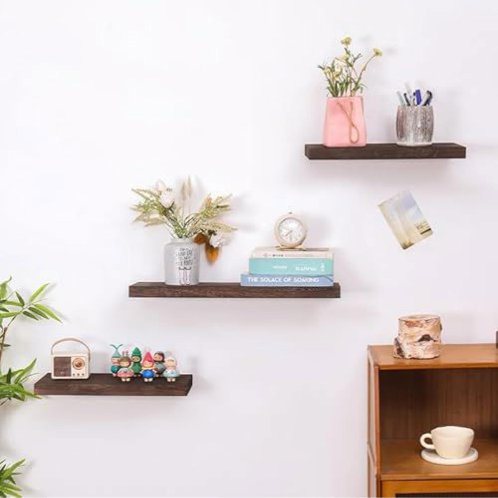 Open Box Wooden Floating Wall Shelves - Set of 3