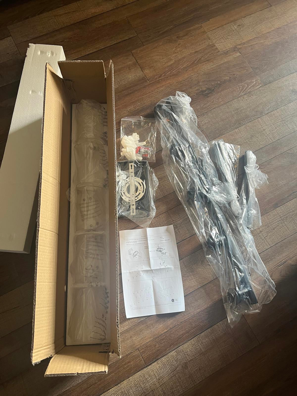 Open Box Kitchen Island Pendant Light Fixture with 5 Glass Shades