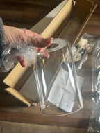 Open Box Kitchen Island Pendant Light Fixture with 5 Glass Shades