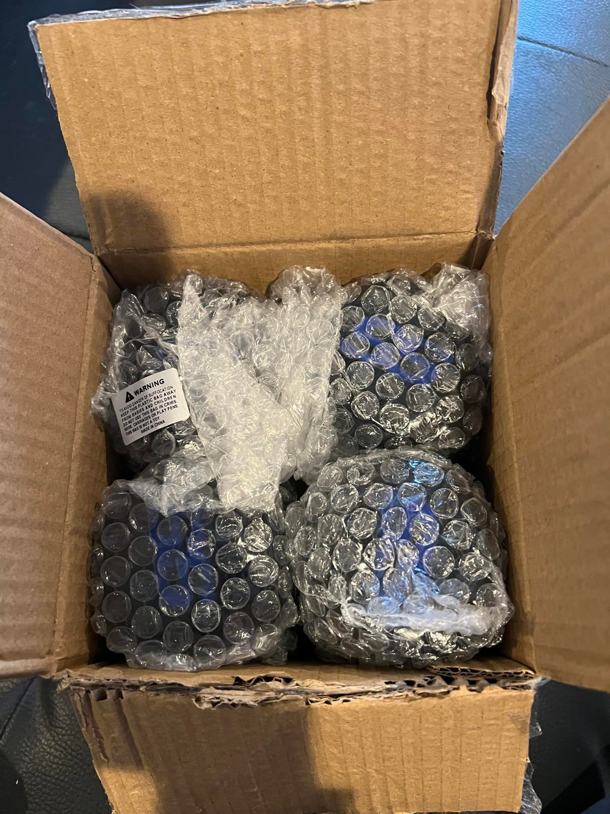 WUKO HUNT Golf Cart SS Wheel Caps - Black with Blue SS