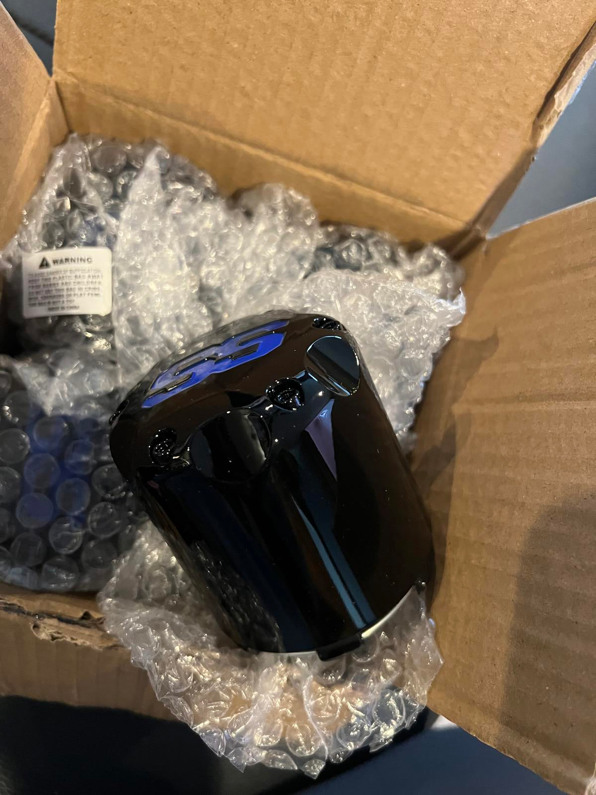 WUKO HUNT Golf Cart SS Wheel Caps - Black with Blue SS