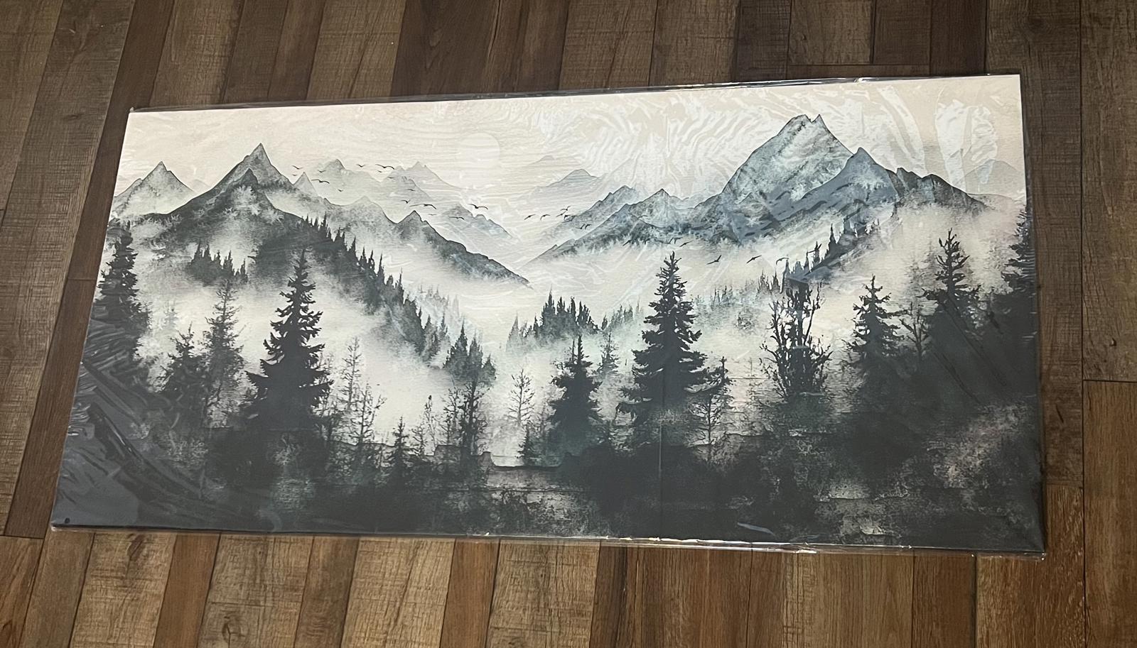 KELIYUAN Large Canvas Wall Decor Painting Wall Art Misty Forest 24x48