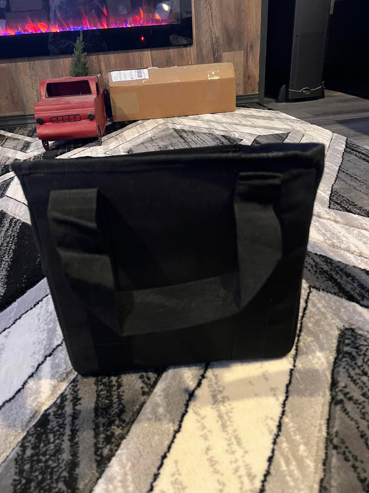 Black Multi-Compartment Collapsible Foldable Organizer Tote Bag