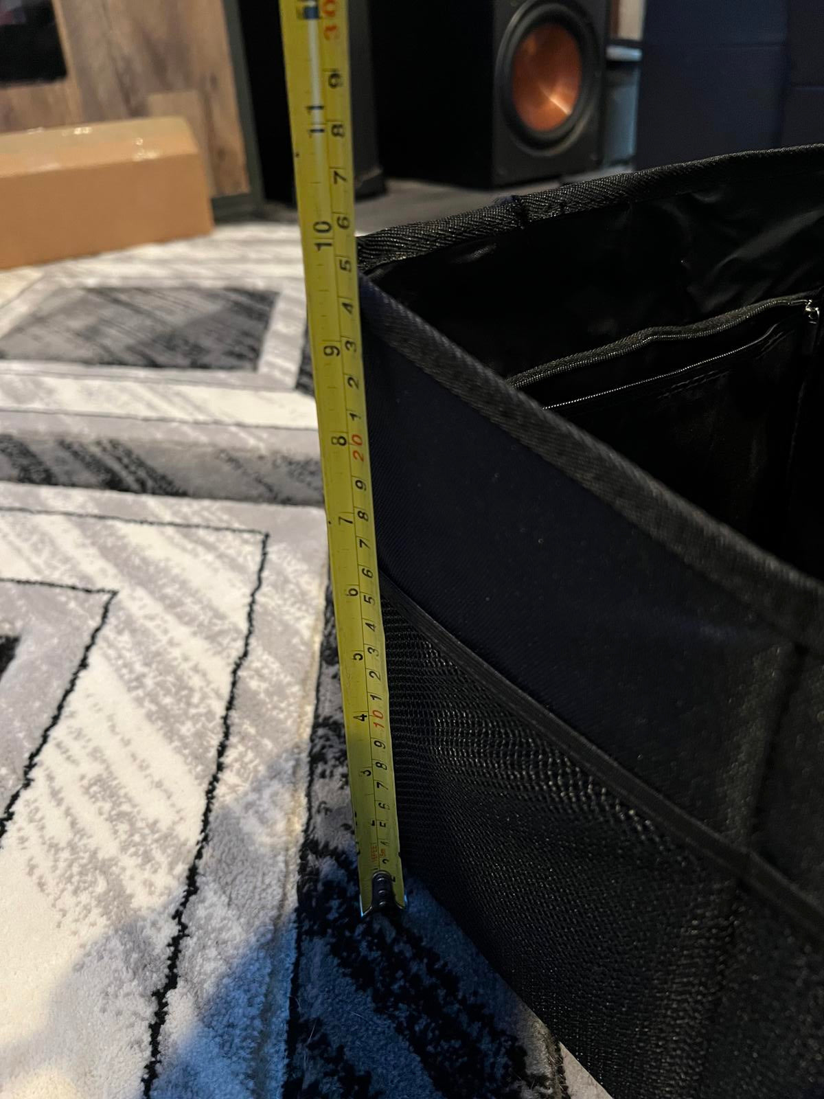 Black Multi-Compartment Collapsible Foldable Organizer Tote Bag