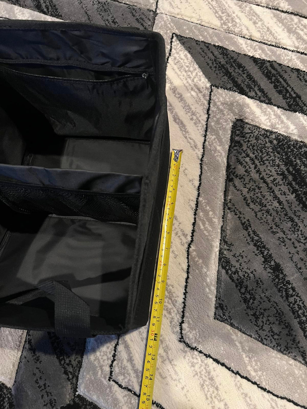 Black Multi-Compartment Collapsible Foldable Organizer Tote Bag