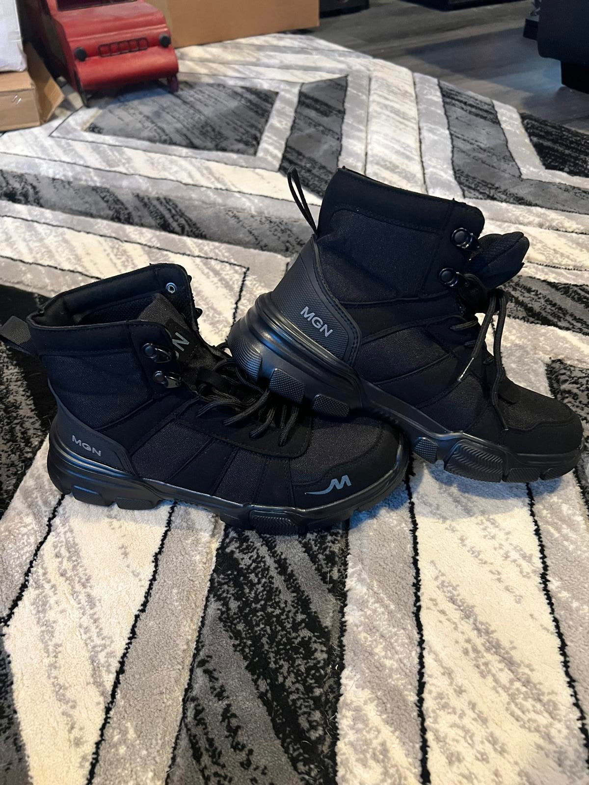 MGN Black High-Top Sneakers - comparable to women’s size 8-8.5 US