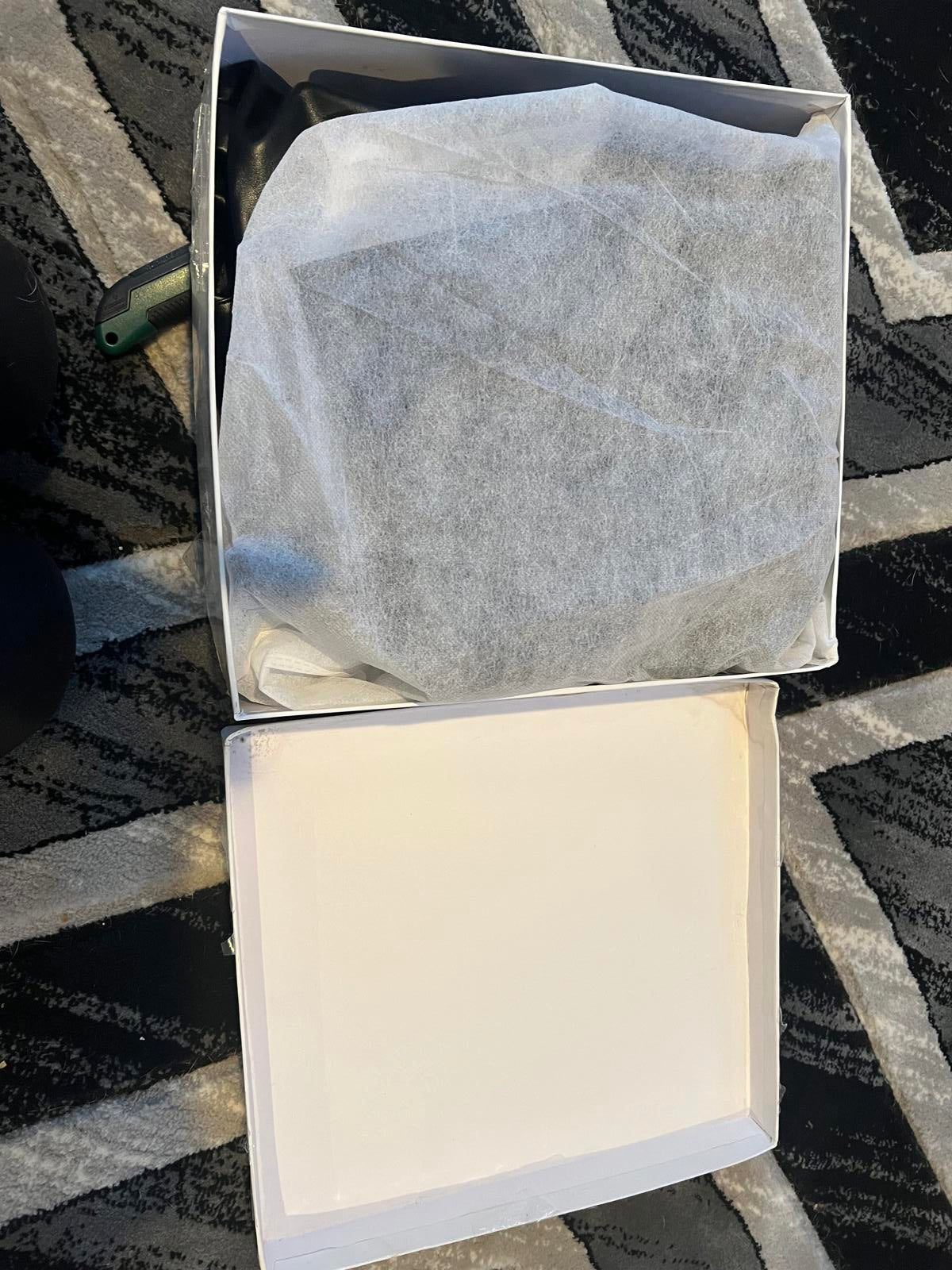 Black Faux Leather Slouchy Thigh-High Stiletto Boots comparable to US size 10/11