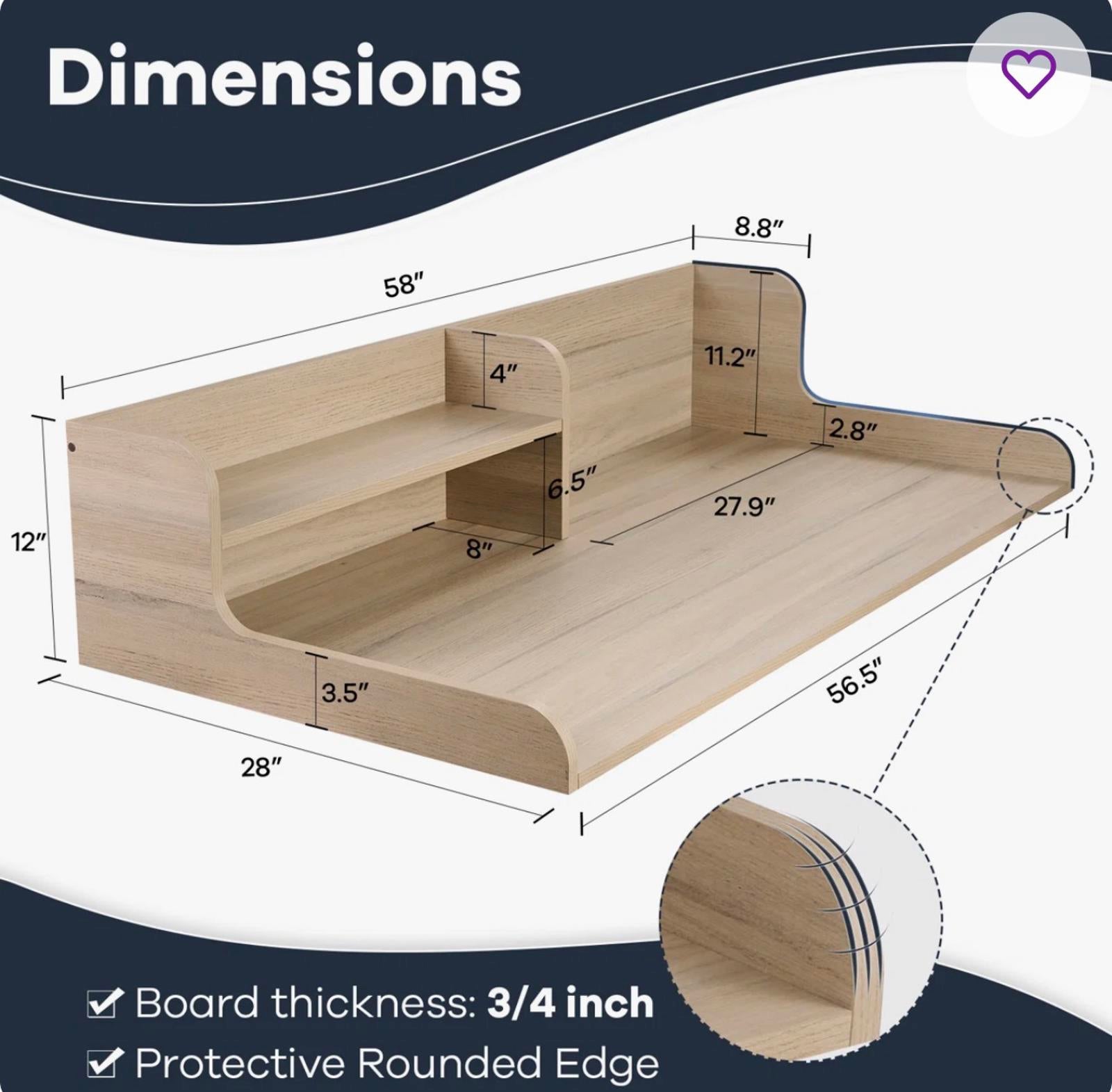 KABOON FlexiMax Washer Dryer Countertop - Spacious & Stylish Laundry Organizer