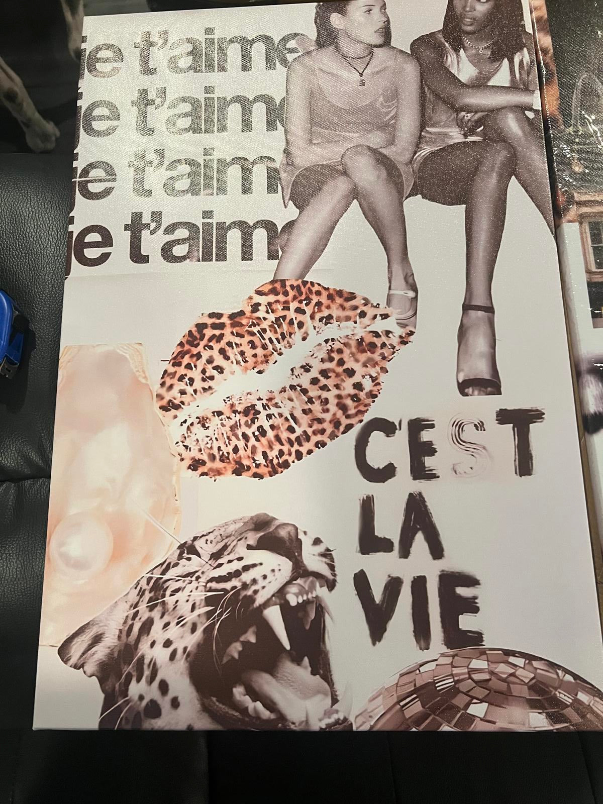 Set of 3  16”x24” Chic Leopard and Retro Style Wall Art Prints