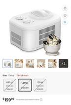 Auseo 1.0qt Electric Ice Cream Maker with Compressor - No Pre-Freezing Needed