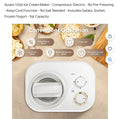Auseo 1.0qt Electric Ice Cream Maker with Compressor - No Pre-Freezing Needed