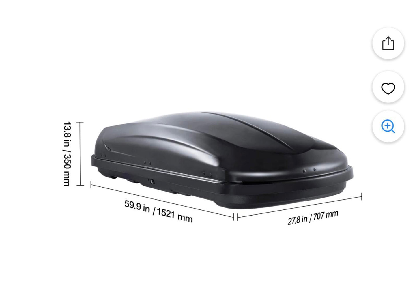 VEVOR 8 Cubic Feet Rooftop Cargo Carrier with Dual-Sided Opening and Reinforced