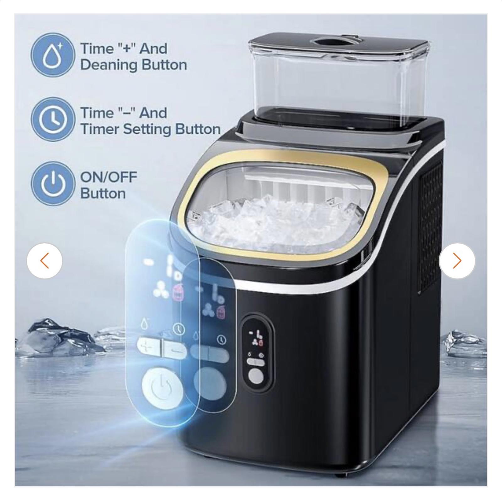 8.66 in 30 lbs. Cubed Ice Countertop Ice Maker w/ Ice Scoop, Black