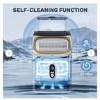 8.66 in 30 lbs. Cubed Ice Countertop Ice Maker w/ Ice Scoop, Black