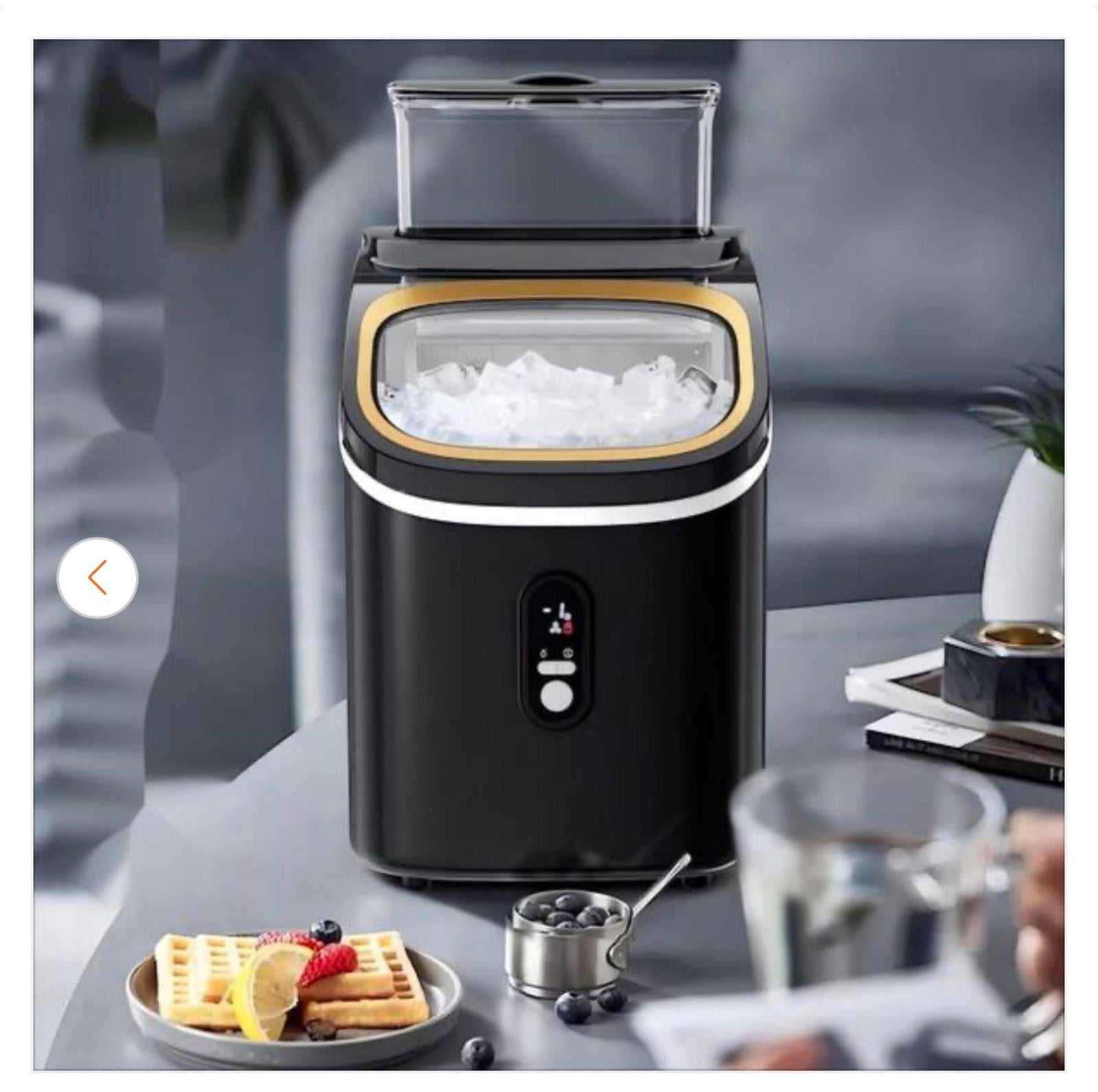 8.66 in 30 lbs. Cubed Ice Countertop Ice Maker w/ Ice Scoop, Black