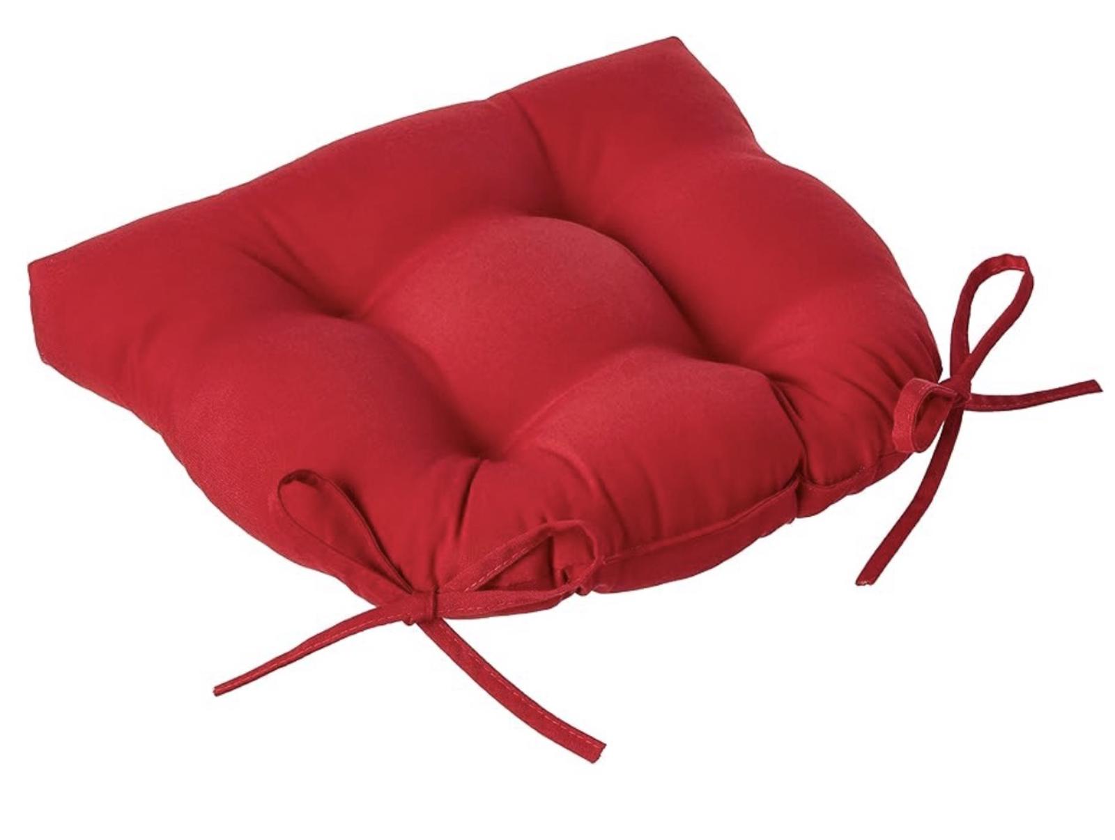 All Pillow Perfect Reversible Red Chair Cushion - 19x19x5 inches - 2 pack