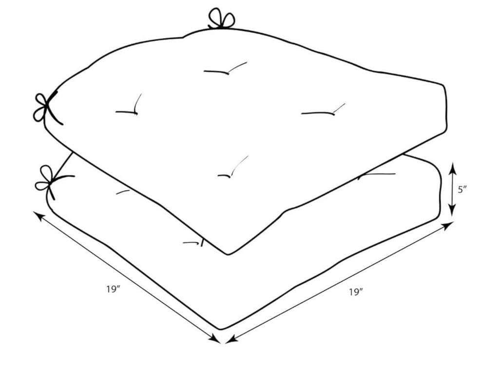 All Pillow Perfect Reversible Red Chair Cushion - 19x19x5 inches - 2 pack