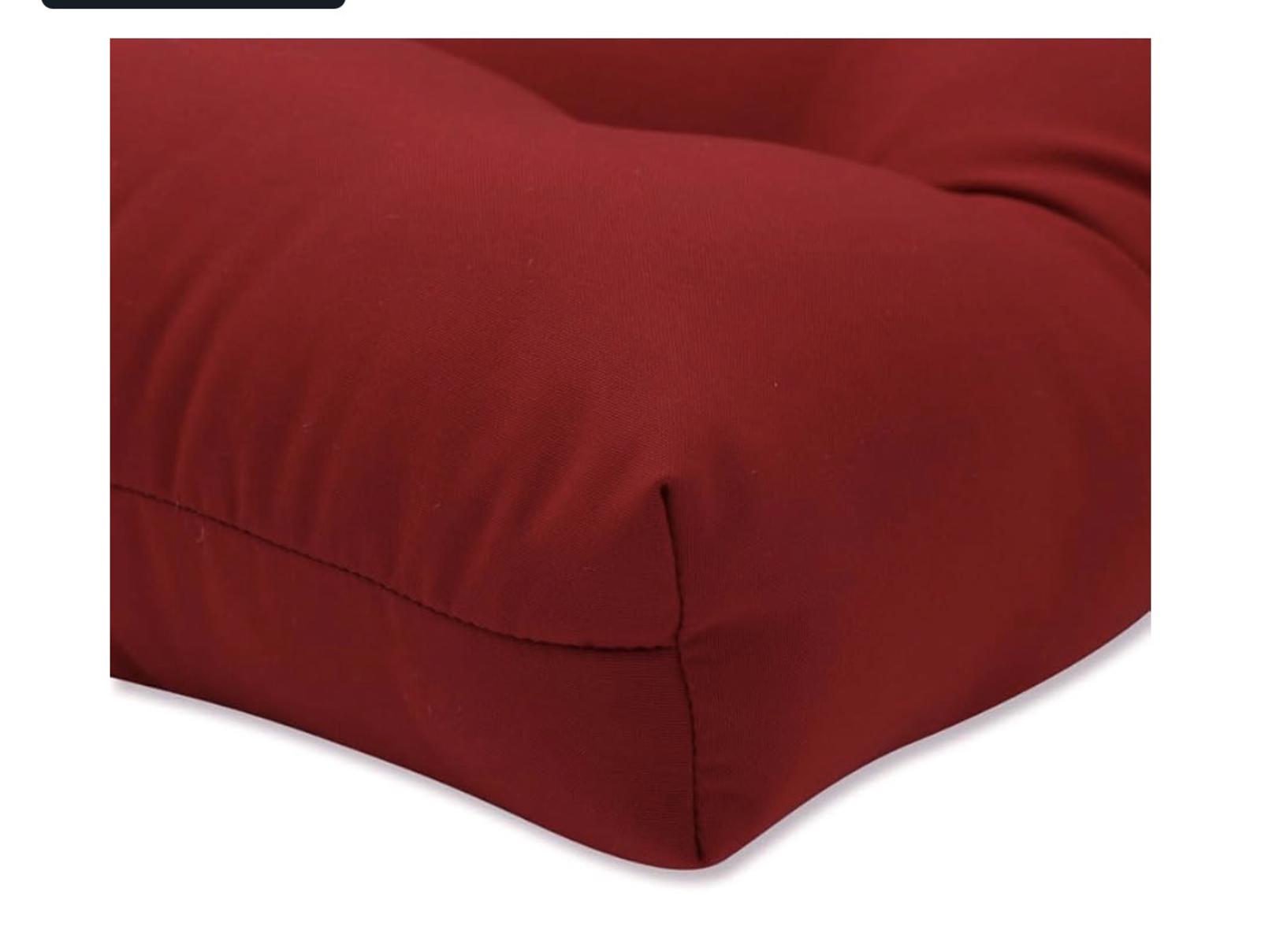 All Pillow Perfect Reversible Red Chair Cushion - 19x19x5 inches - 2 pack