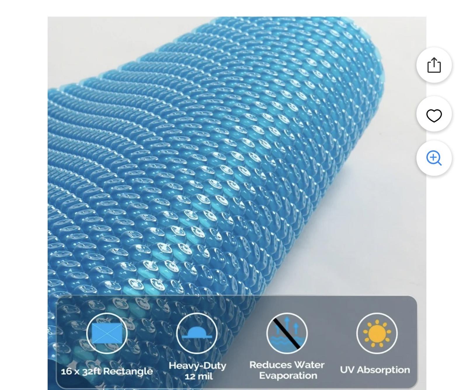 VINGLI 12 mil Solar Pool Cover 16x32 ft Rectangle Solar Blanket for pools