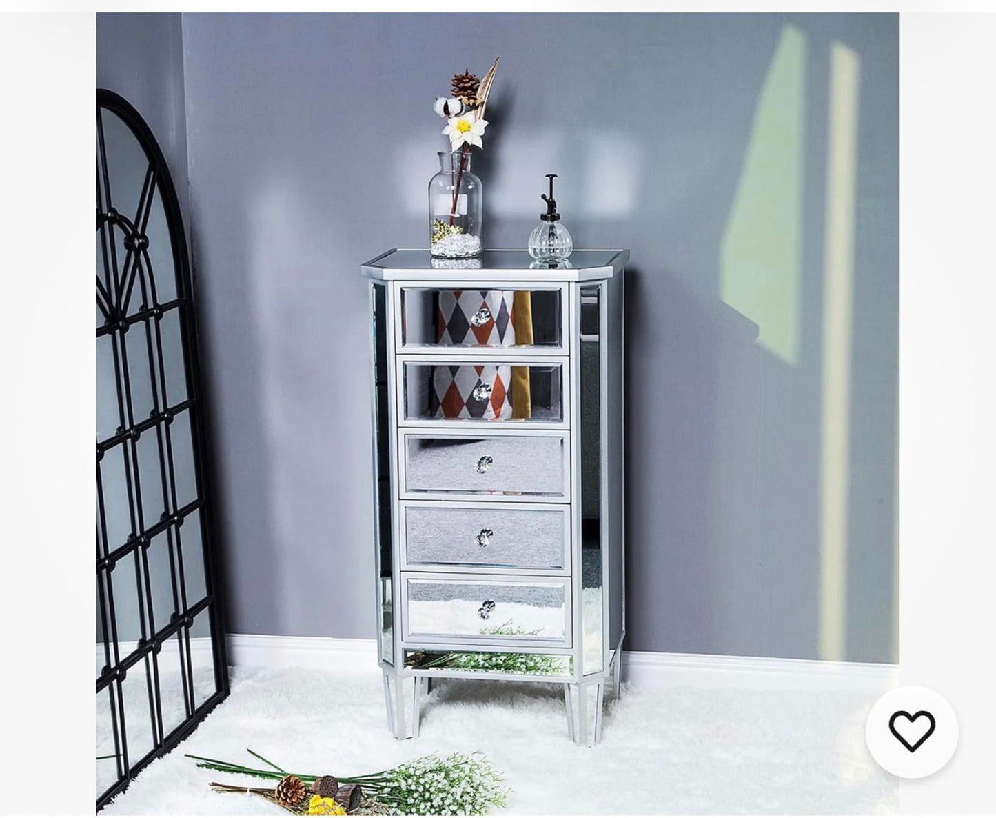 Vingli Mirrored 5-Drawer Cabinet - Chic Storage Solution