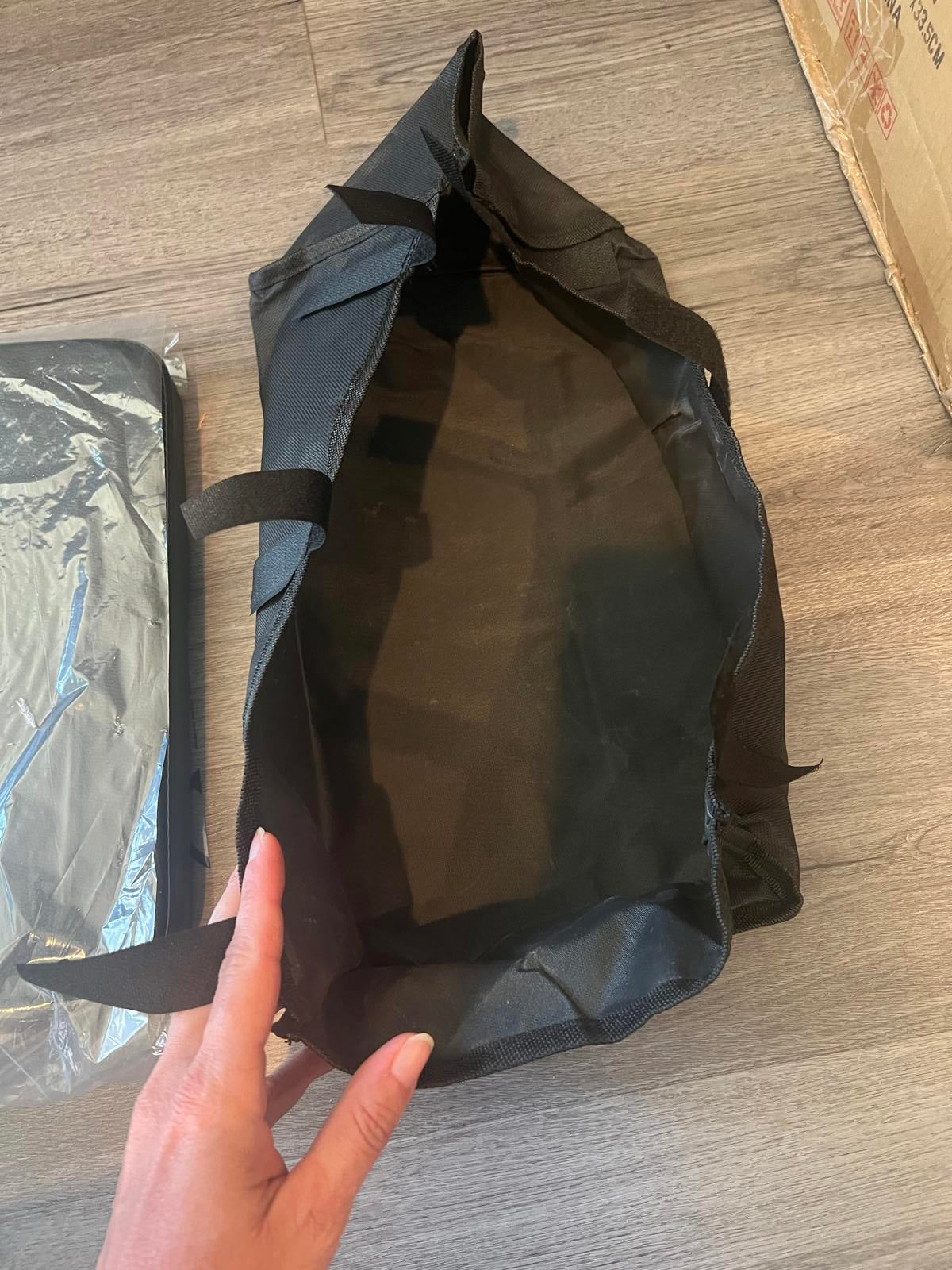 Foldable Red Walker with Seat and Carry Bag - missing wheels