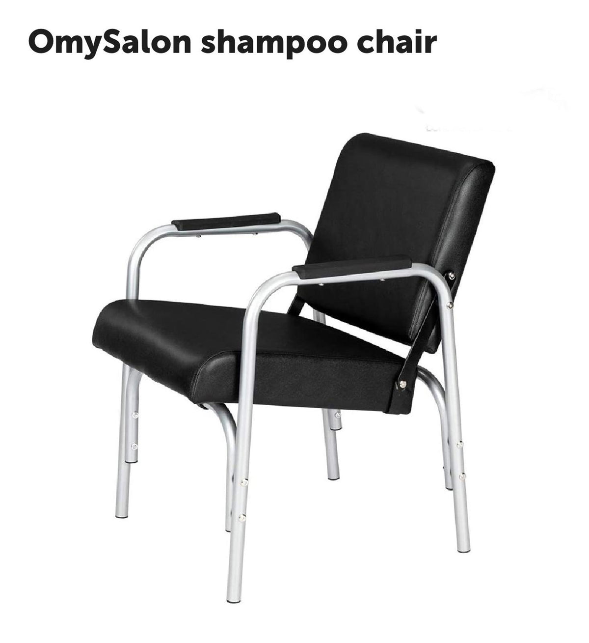 OmySalon Adjustable Shampoo Chair - Black legs/armrests