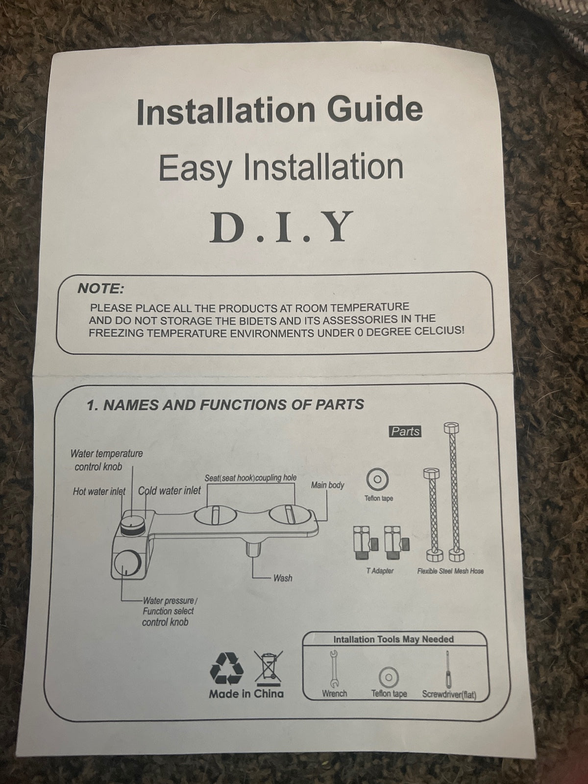Luxury Bidet Toilet Attachment with Temperature and Pressure Controls