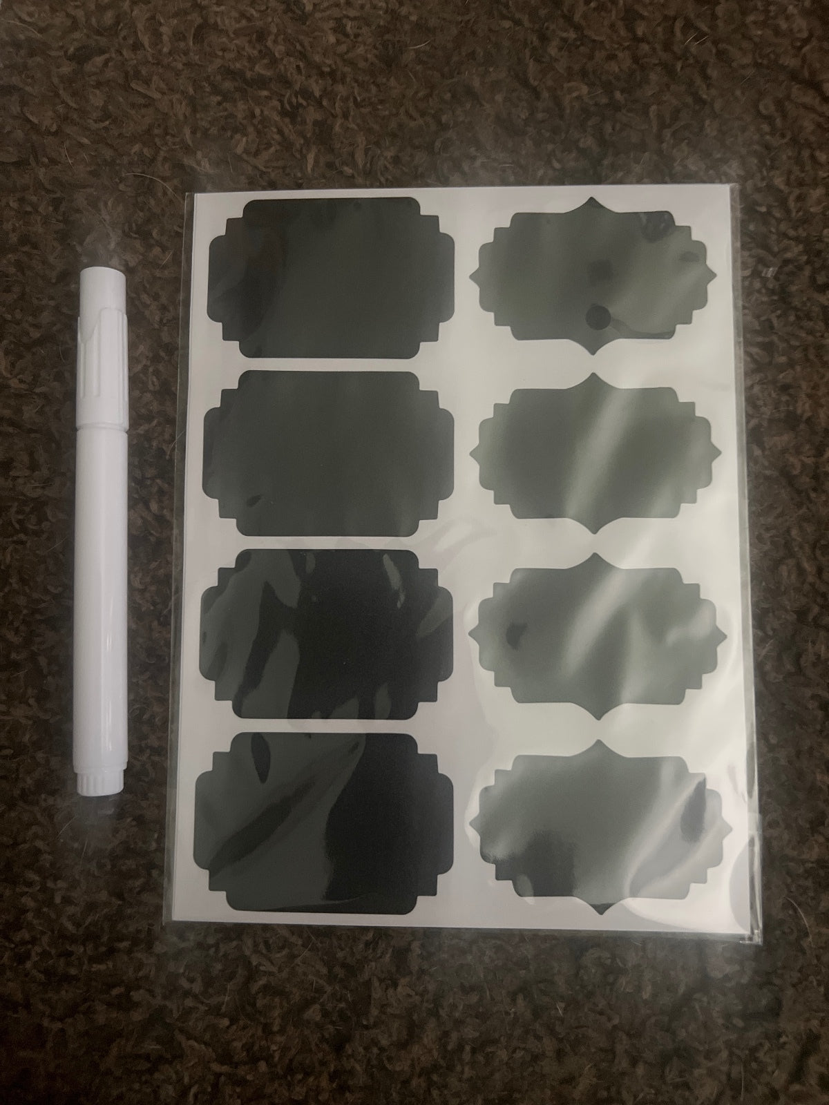 Set of Various Plastic Food Storage Containers with Labels and Measuring Spoons