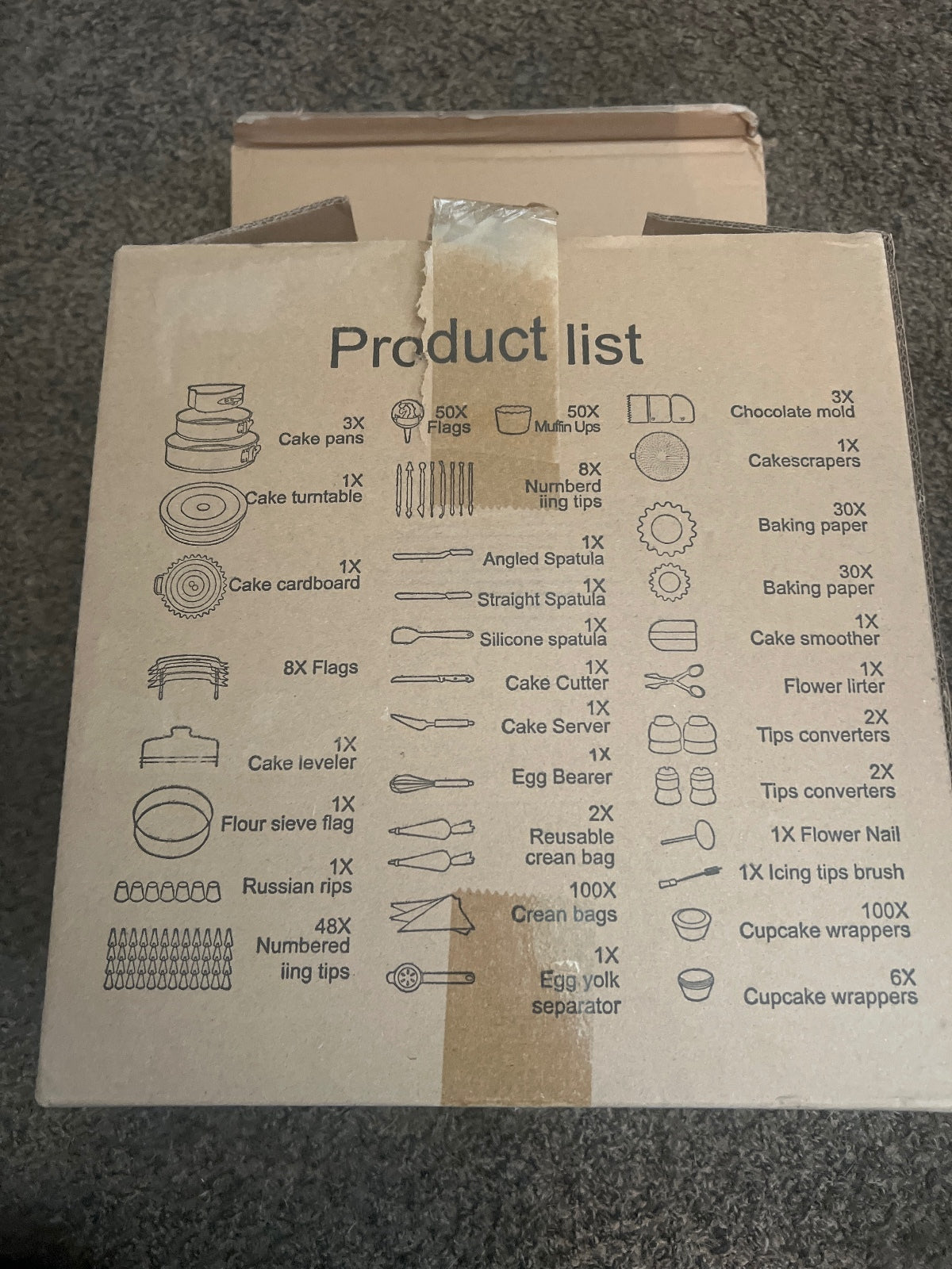 Baking and Cake Decorating Kit with Pans, Spatulas, Baking Paper, and Decorating