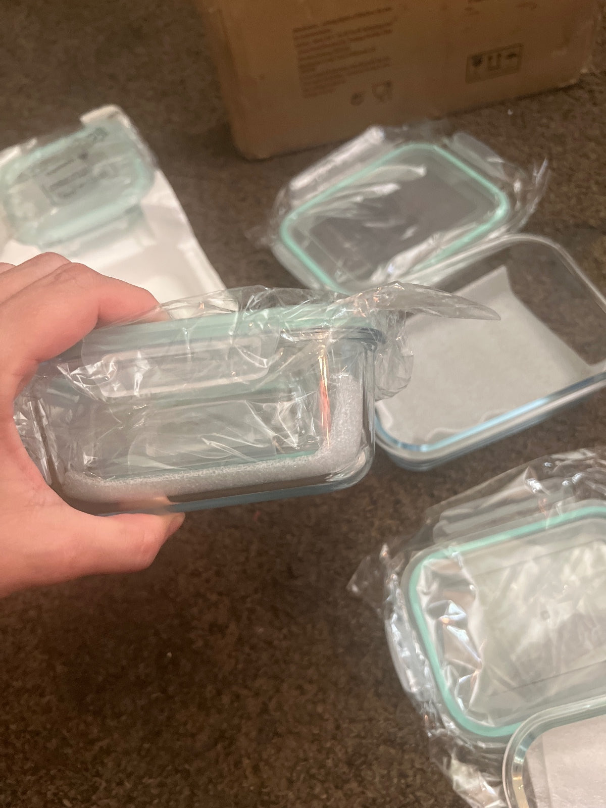 Asnews Glass Food Storage Bowls with Lids - 8 Piece Set, Transparent
