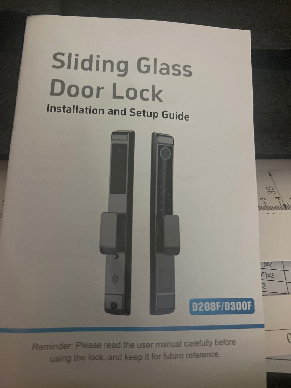 Sliding Glass Door Lock D208F/D300F with Installation and Setup Guide