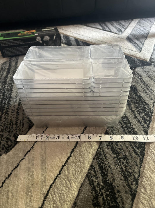 Set of 15 Clear Plastic Organizer Trays with Non-Slip Pads