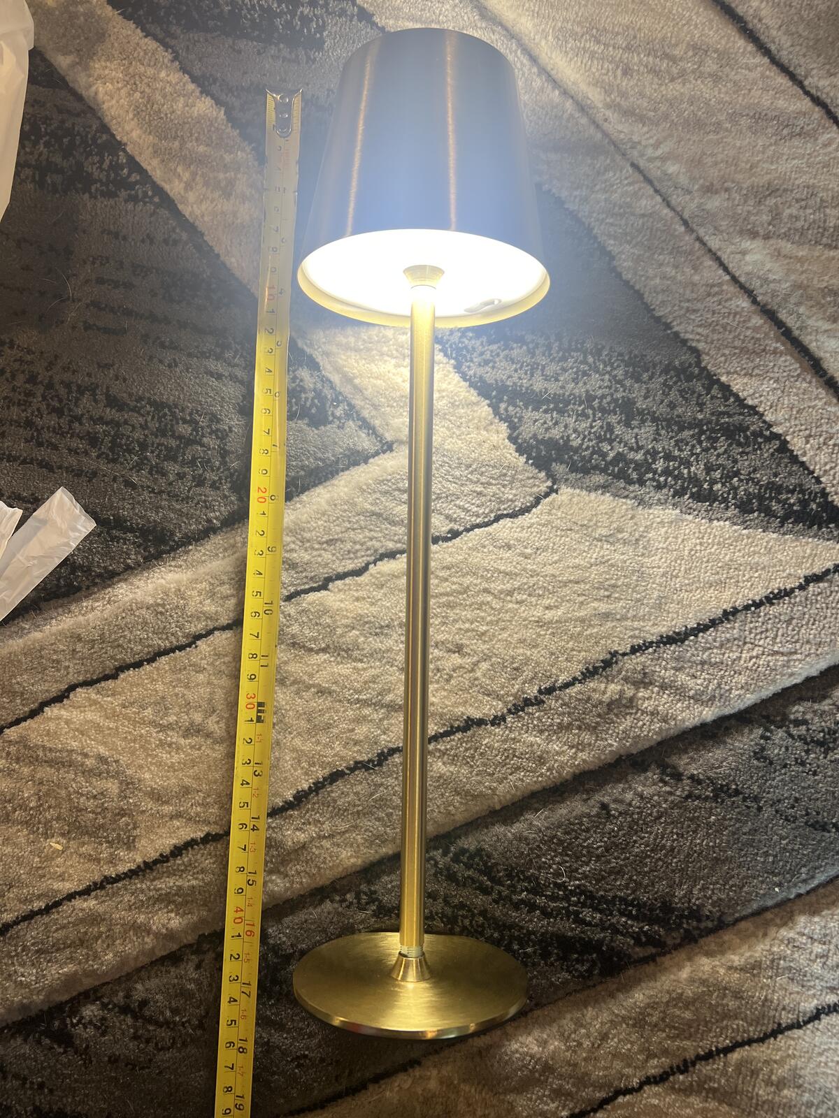 Pair of Modern Gold Tone Table Lamps with Touch On/Off