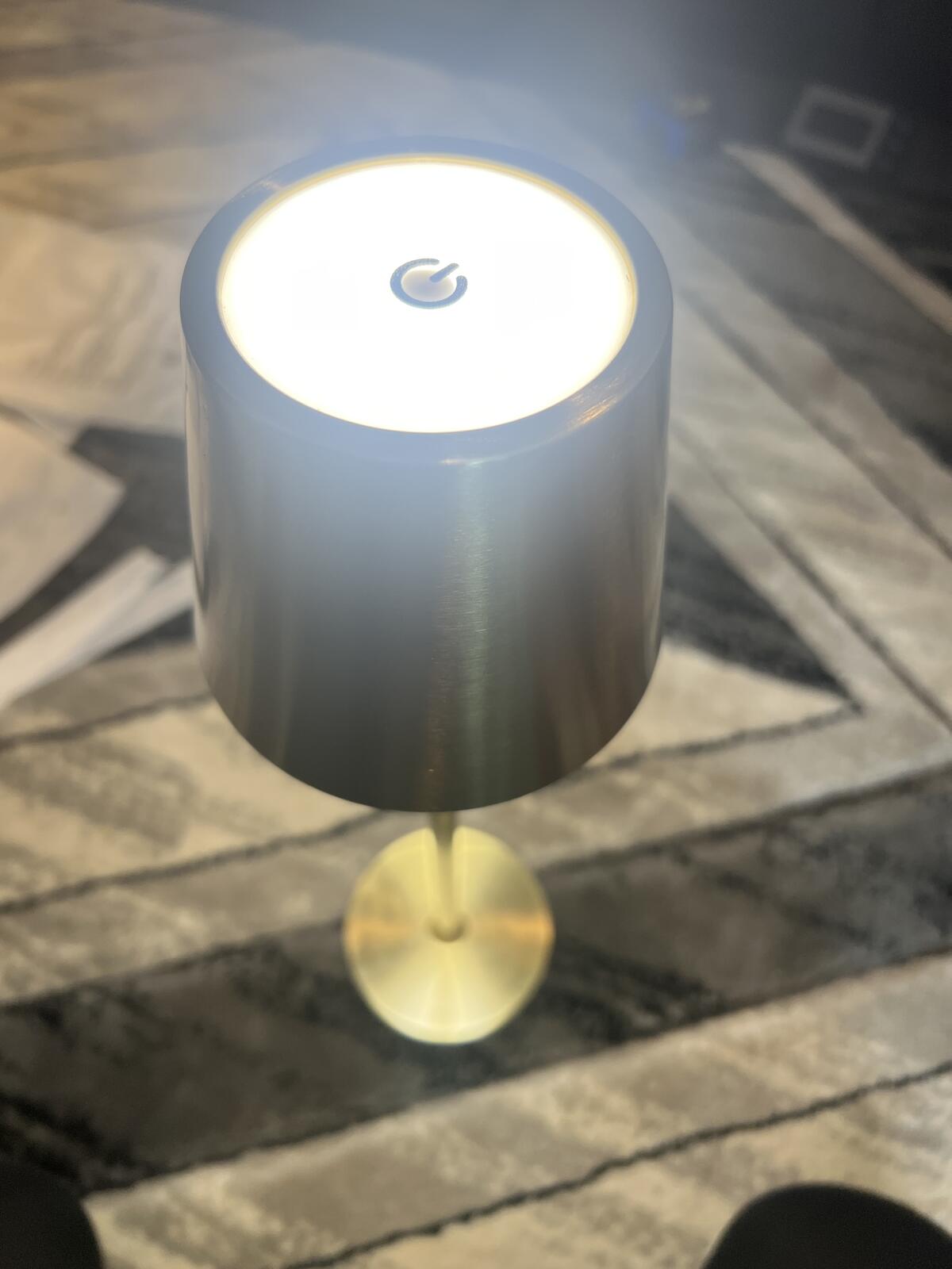 Pair of Modern Gold Tone Table Lamps with Touch On/Off