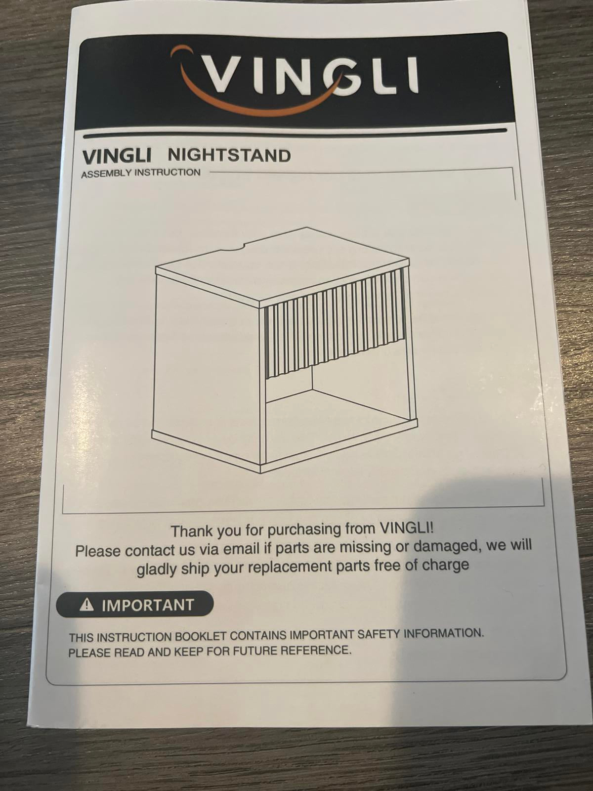 VINGLI Modern Chic Fluted Wall Mounted Nightstand - White
