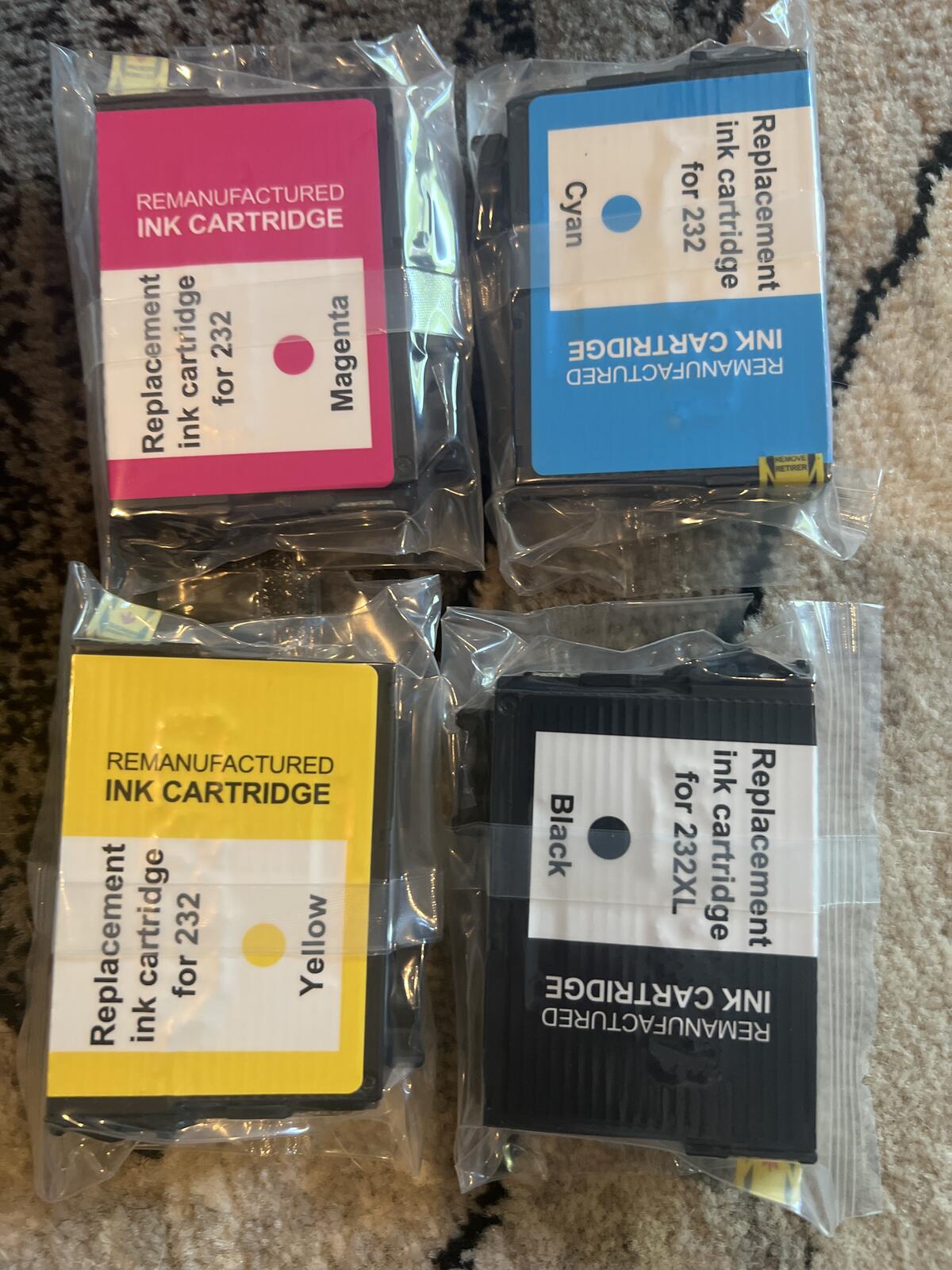 Replacement Ink Cartridge 4 Pack for 232XL/232