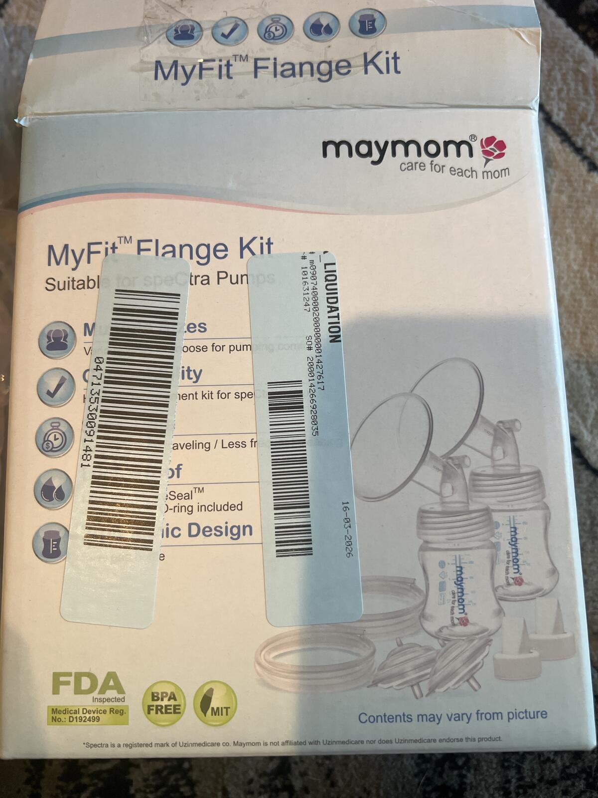 maymom MyFit Flange Kit Compatible with Spectra Pumps and Philips Avent Flanges