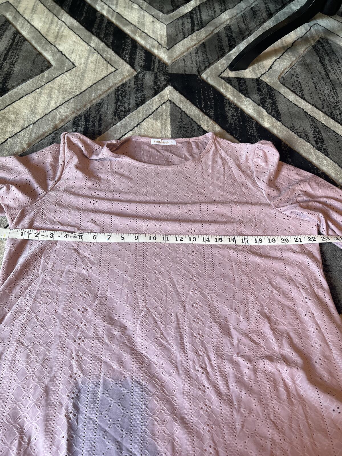 Fantaslook Women's 2XL Pink Long Sleeve Knit Top