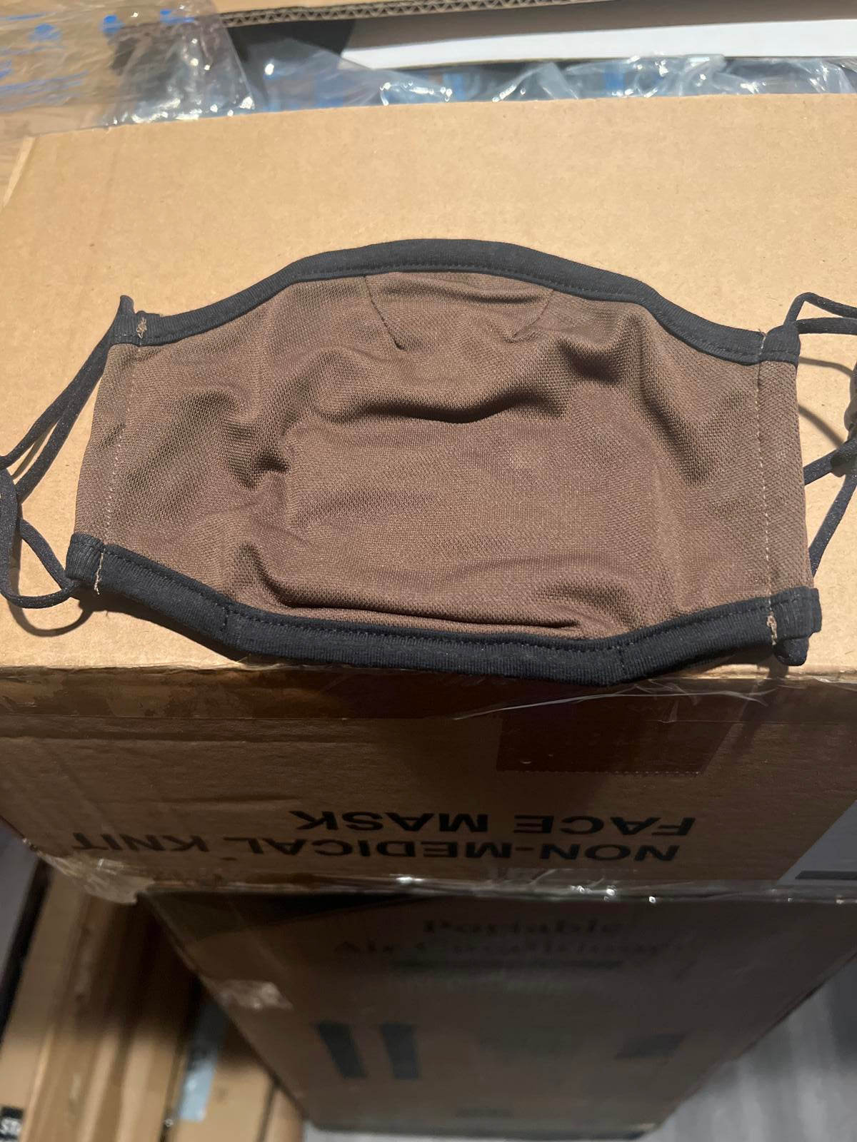 Reusable Non Medical Brown & Black Face Mask with Adjustable Ear Loops -200 pack