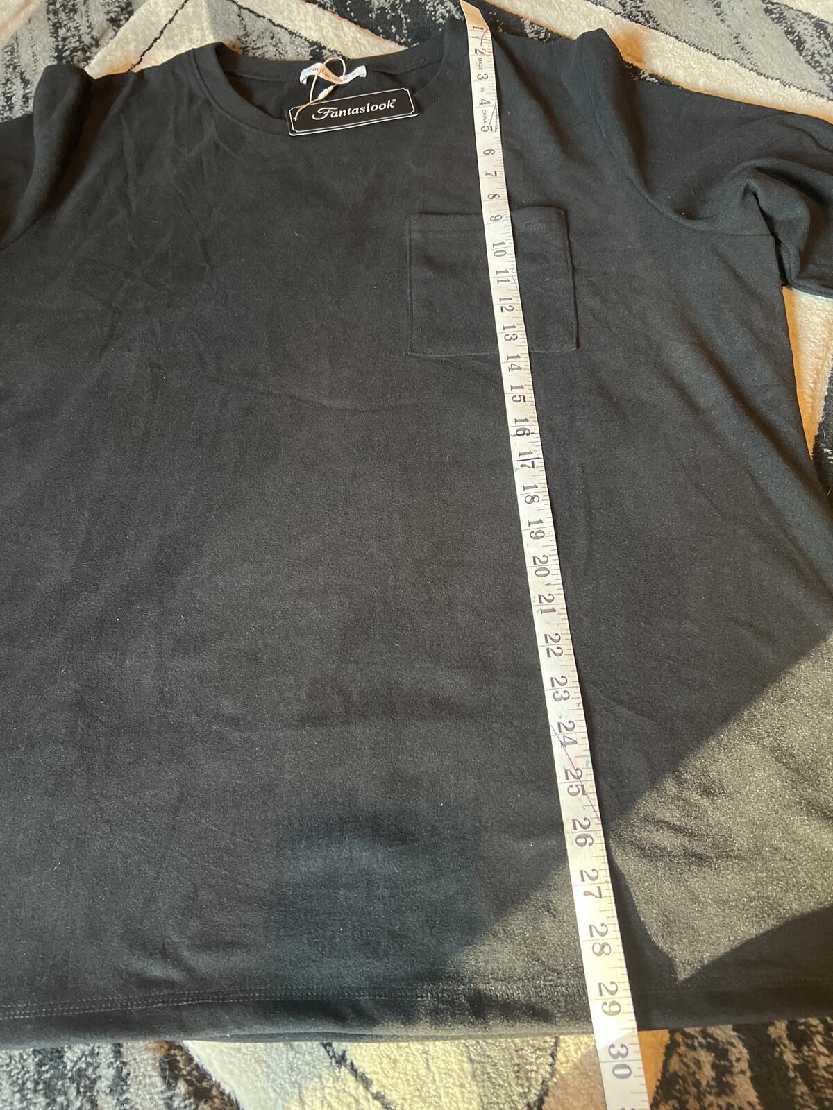 Fantaslook Black Long Sleeve Shirt Size 2XL