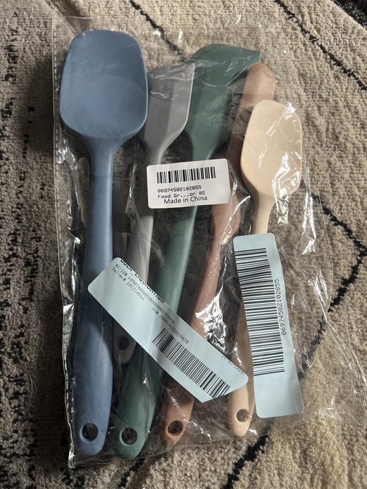 Set of 5 Silicone Kitchen Spatulas - Multi Color