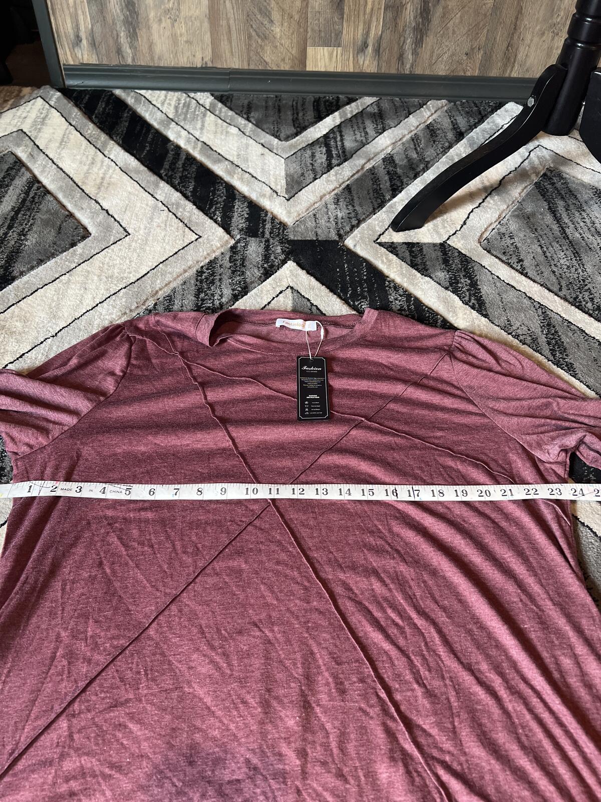 Fantaslook Women's Long Sleeve Top Size 2X Burgundy