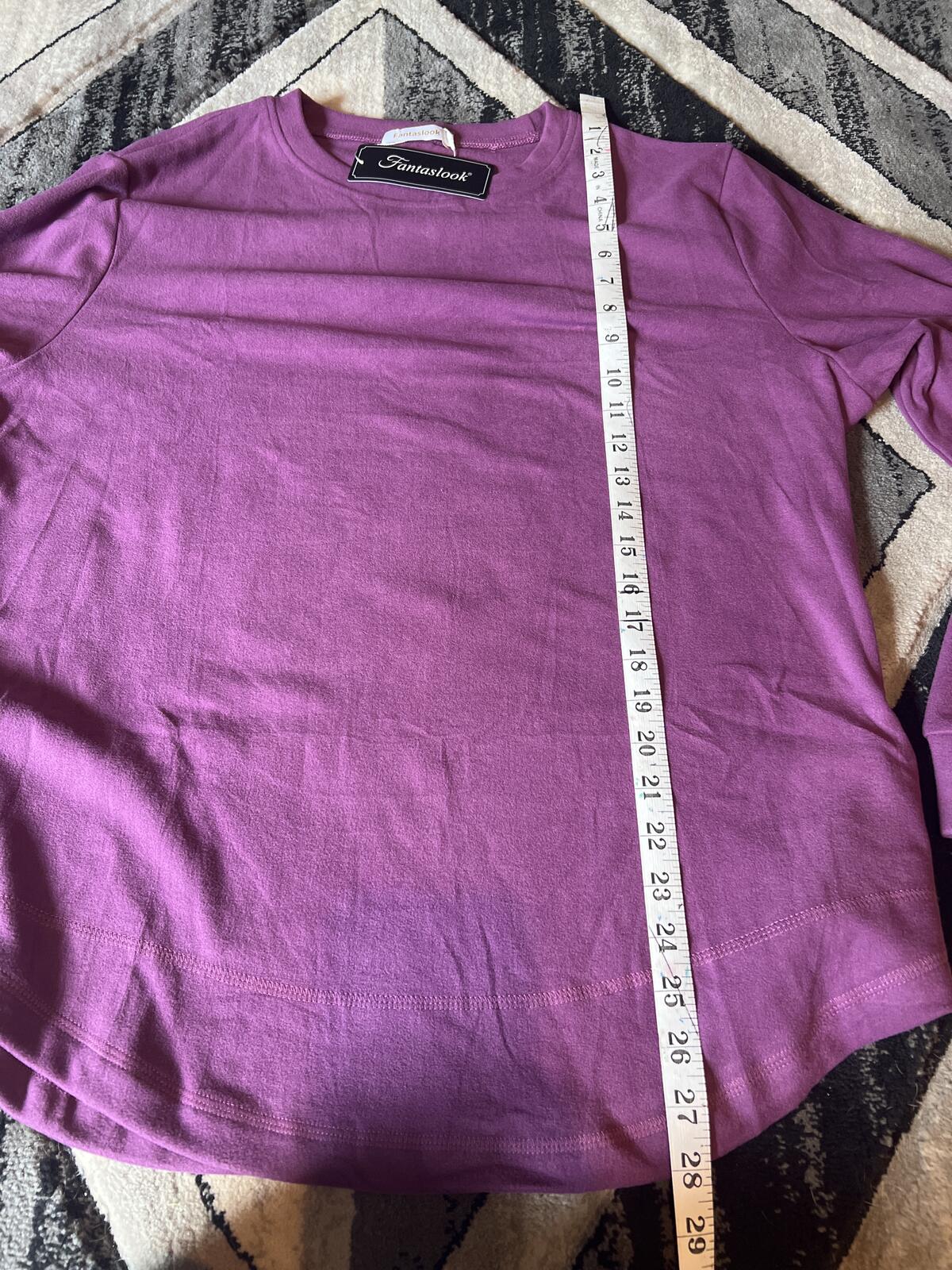 Fantaslook Purple Long Sleeve Shirt Size L