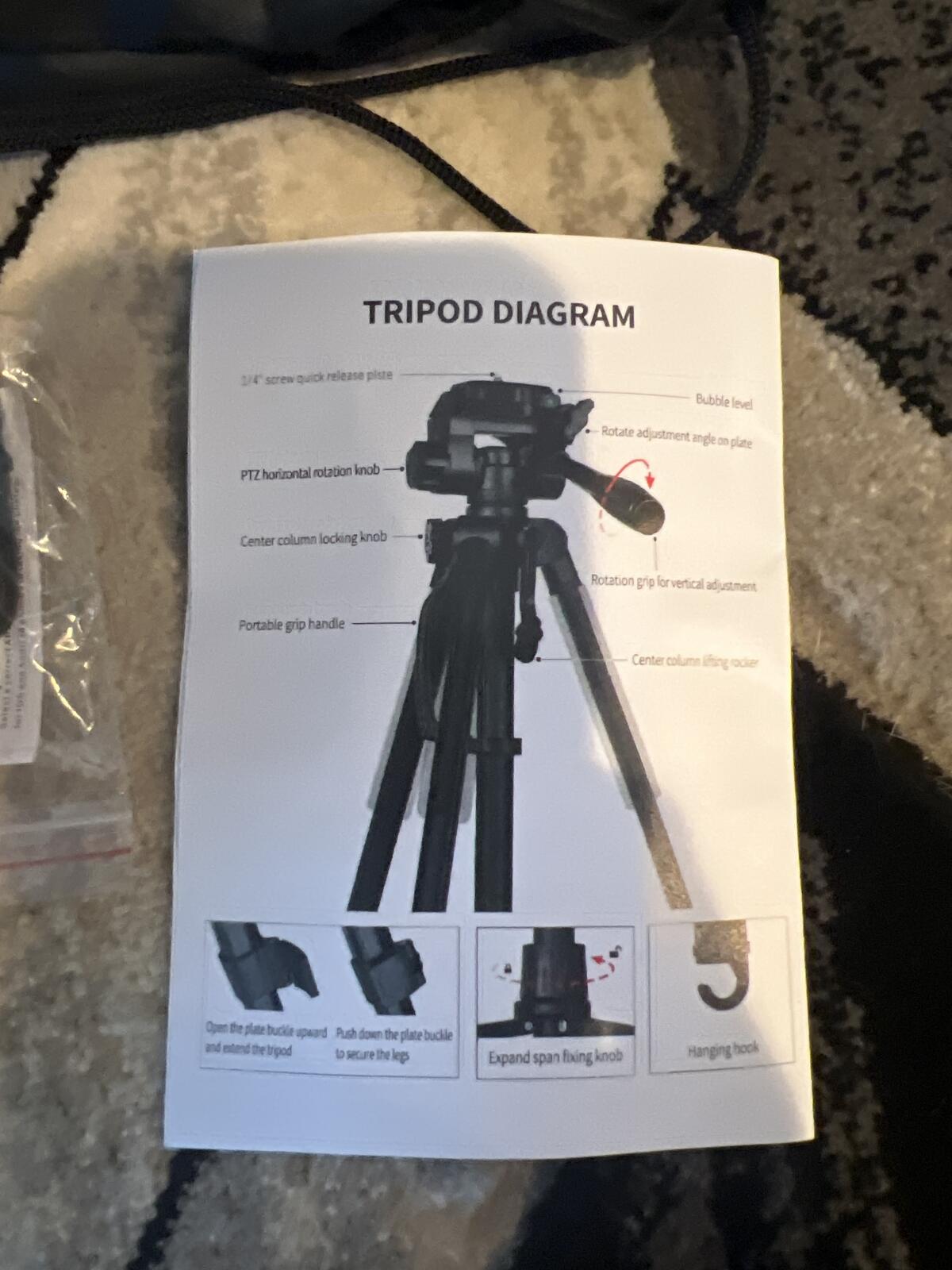 F-360T Tripod with Quick Release Plate and Adjustable Head