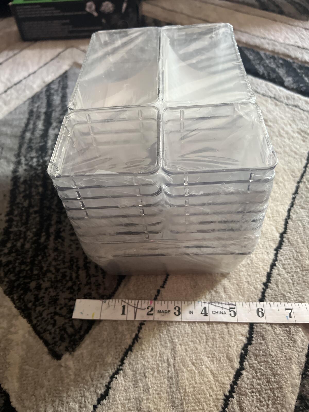 Set of 15 Clear Plastic Organizer Trays with Non-Slip Pads