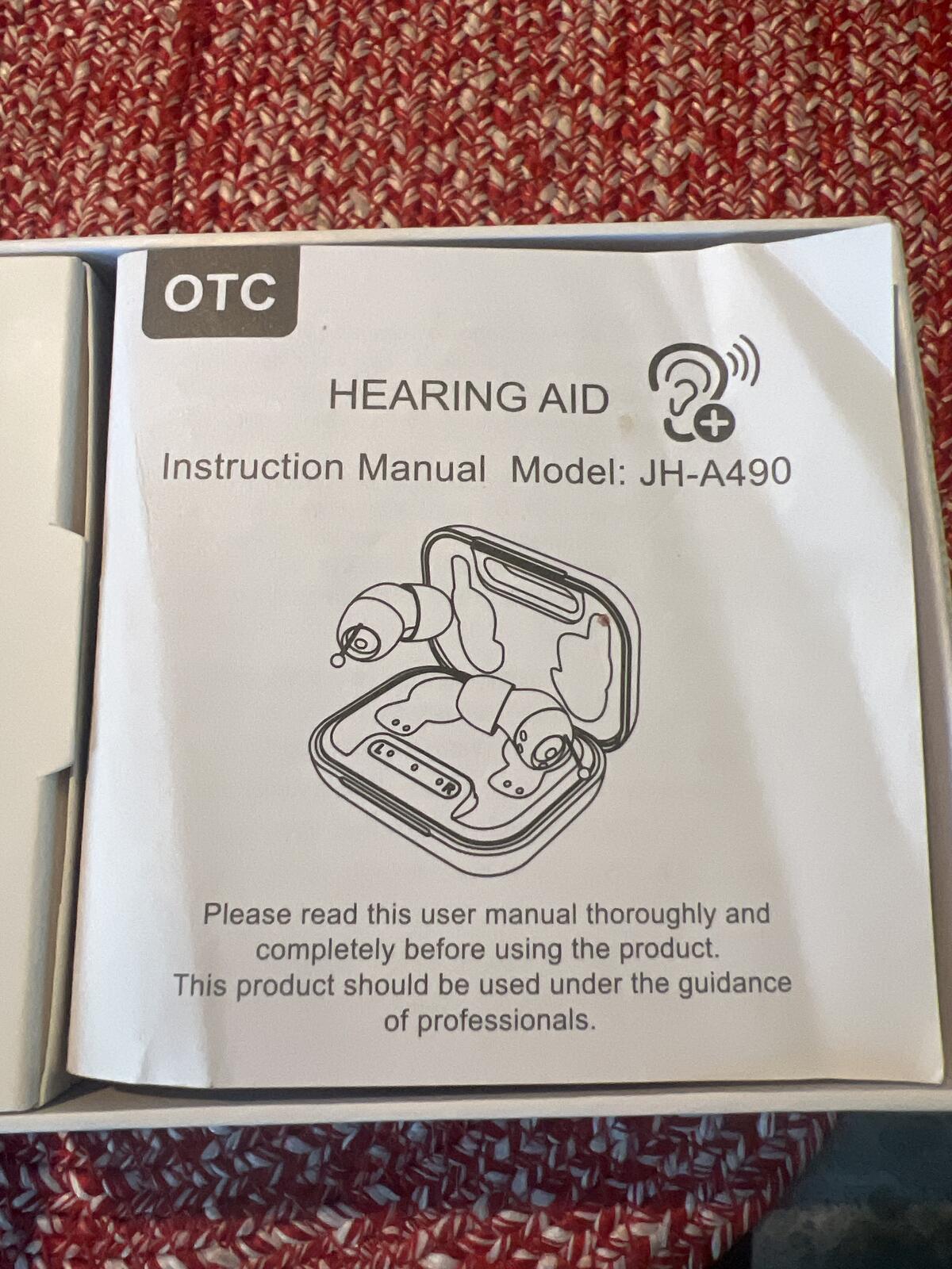 JH-A490 OTC Hearing Aid Wireless Earbuds with Charging Case